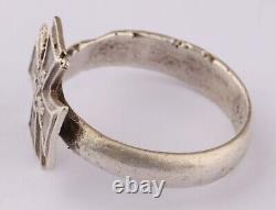 Ring GERMAN IRON Cross Soldiers AMULET Jewelry WWII ww2 835 STERLING Silver ARMY