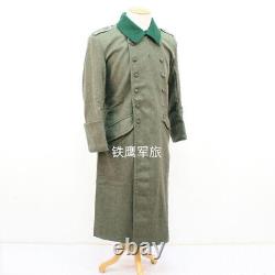 Size M German Army M36 Field Grey Green Wool Greatcoat Trench Coat Wwii Repro