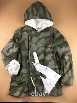 Size M Wwii German Army Splinter Camo Coat & White Winter Reversible Parka