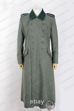 Size S German Army M36 Field Grey Green Wool Greatcoat Trench Coat Wwii Repro