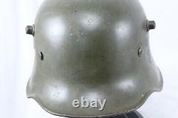 Transitional Period WWII German Army Helmet With Tri Colored Painted Shield