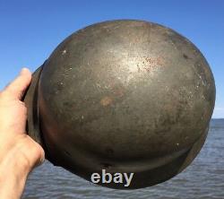 UNTOUCHED Original WW2 M-35 German Helmet 1938 Liner NS 66 Stamp In Crown WWII