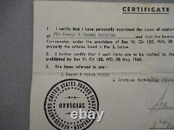 US Army GI bring back capture document papers for German Luger and Browning