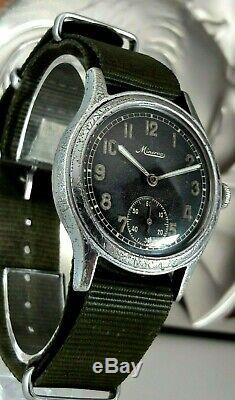 Ultra rare wristwatch Military Minerva German Army WW2 Wehrmacht Dienstuhr 2wk