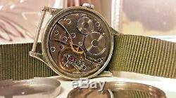 Ultra rare wristwatch Military Minerva German Army WW2 Wehrmacht Dienstuhr 2wk