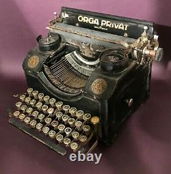 Unique Ww2 German Army Orga Privat Todtenhofer Konigsberg Plague 1928 Typewriter