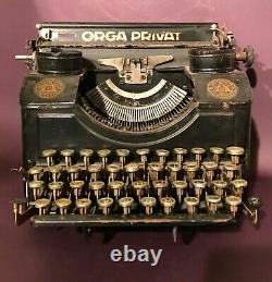 Unique Ww2 German Army Orga Privat Todtenhofer Konigsberg Plague 1928 Typewriter