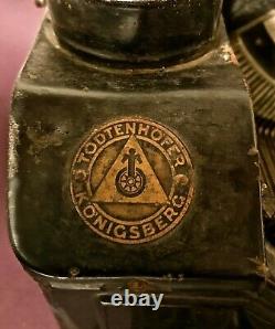 Unique Ww2 German Army Orga Privat Todtenhofer Konigsberg Plague 1928 Typewriter