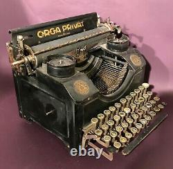 Unique Ww2 German Army Orga Privat Todtenhofer Konigsberg Plague 1928 Typewriter