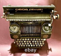 Unique Ww2 German Army Orga Privat Todtenhofer Konigsberg Plague 1928 Typewriter