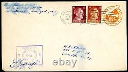 Unusual 1945 Us Army Postal Service Cancel On 2 Wwii German Stamps Censored Apo