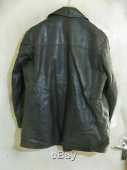 VINTAGE 40'S WW2 German Army Distressed Leather cyclist Jacket Size M