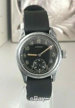 VINTAGE RARE WW2 German Army Military wehrmacht DH SWISS WATCH BUREN GRAND PRIX