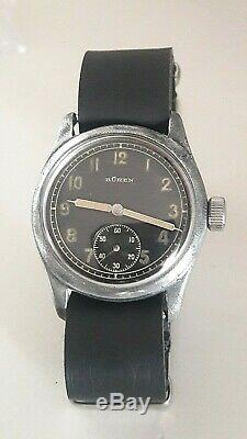 VINTAGE RARE WW2 German Army Military wehrmacht DH SWISS WATCH BUREN GRAND PRIX