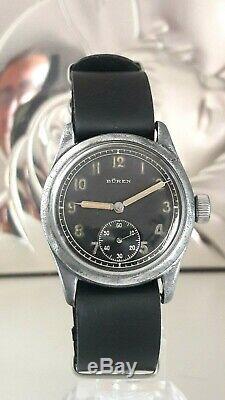 VINTAGE RARE WW2 German Army Military wehrmacht DH SWISS WATCH BUREN GRAND PRIX