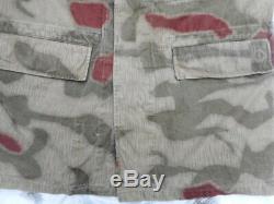 VINTAGE w GERMAN ARMY ISSUE BGS tan & water WW2 sumpftarn tarn camo JACKET COAT