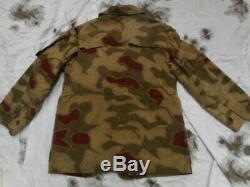 VINTAGE w GERMAN ARMY ISSUE BGS tan & water WW2 sumpftarn tarn camo JACKET COAT