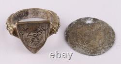 Viking hat with wings WW2 German ring WWII Pendant Army soldiers set Size 11