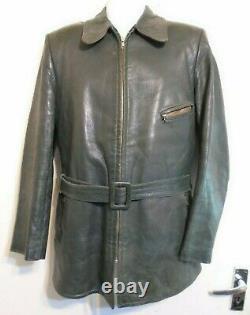 Vintage 40's Ww2 German Wehrmacht Army Cyclist Leather Jacket Size S