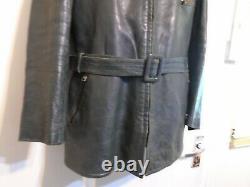 Vintage 40's Ww2 German Wehrmacht Army Cyclist Leather Jacket Size S