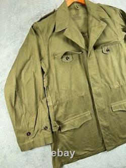 Vintage 40s WW2 M-1943 M43 German Army Military Field Jacket Green 46 in A2