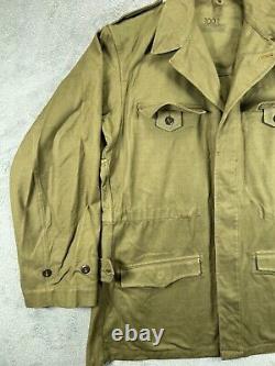 Vintage 40s WW2 M-1943 M43 German Army Military Field Jacket Green 46 in A2