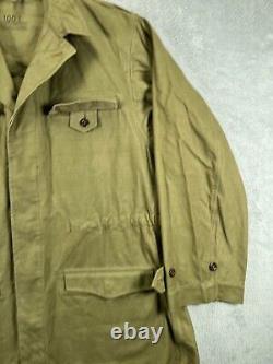 Vintage 40s WW2 M-1943 M43 German Army Military Field Jacket Green 46 in A2