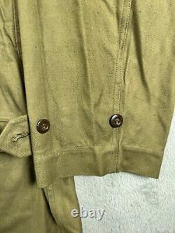 Vintage 40s WW2 M-1943 M43 German Army Military Field Jacket Green 46 in A2