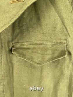 Vintage 40s WW2 M-1943 M43 German Army Military Field Jacket Green 46 in A2