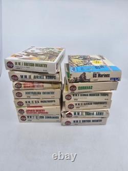 Vintage Airfix WWII HO/OO Army Men Lot with Boxes British German US Marines + More