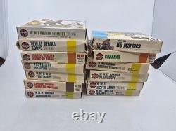 Vintage Airfix WWII HO/OO Army Men Lot with Boxes British German US Marines + More