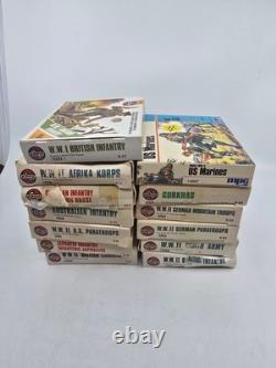 Vintage Airfix WWII HO/OO Army Men Lot with Boxes British German US Marines + More