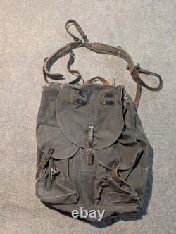 Vintage Austrian Backpack WWII 1940s Military Army Pack Canvas German