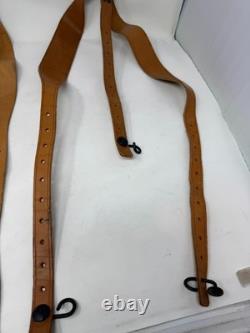 Vintage Czechoslovak Army Leather Y-Straps Lot of 3 German WWII Style Surplus