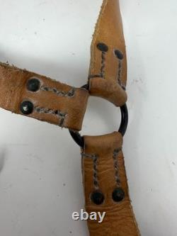 Vintage Czechoslovak Army Leather Y-Straps Lot of 3 German WWII Style Surplus