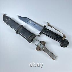 Vintage East German WwII Knife Bayonet W Scabbard Black War Army Ww2