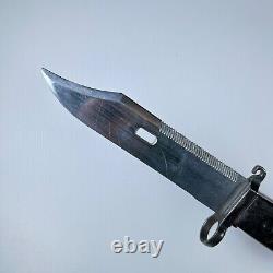 Vintage East German WwII Knife Bayonet W Scabbard Black War Army Ww2