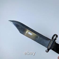 Vintage East German WwII Knife Bayonet W Scabbard Black War Army Ww2