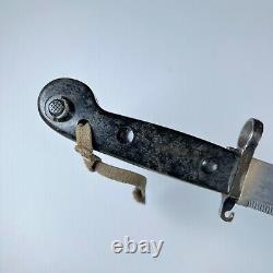 Vintage East German WwII Knife Bayonet W Scabbard Black War Army Ww2