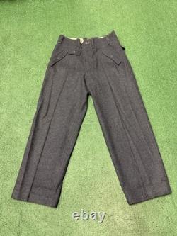 Vintage German Army WW2 M43 Wool Trousers Men's Size 34x29 Grey Reenactment