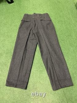 Vintage German Army WW2 M43 Wool Trousers Men's Size 34x29 Grey Reenactment
