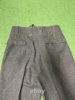 Vintage German Army WW2 M43 Wool Trousers Men's Size 34x29 Grey Reenactment