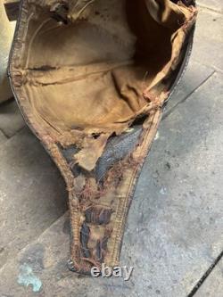 Vintage German Leather WW2 WWII Brown Pilot Cap Hat Military Army