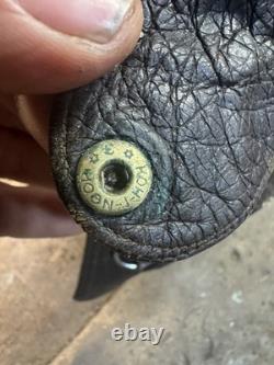 Vintage German Leather WW2 WWII Brown Pilot Cap Hat Military Army