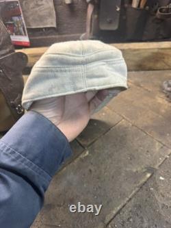 Vintage German Leather WW2 WWII Brown Pilot Cap Hat Military Army