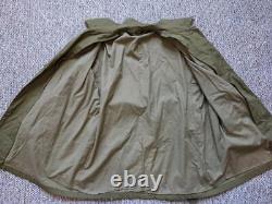 Vintage MILITARY sage green BELTED overcoat ARMY cotton L german vietnam wwii