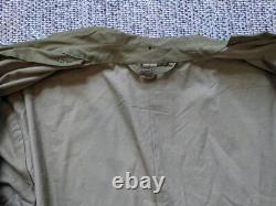 Vintage MILITARY sage green BELTED overcoat ARMY cotton L german vietnam wwii