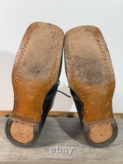 Vintage Men's WWII German Low Trench Boots Size 11.5 E Waxed Roughout Leather