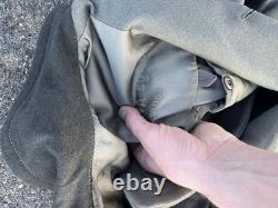 Vintage Military Wool Overcoat German Army Jacket 1960s