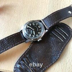 Vintage REVUE SPORT DH WW2 Swiss Watch Military German Army STEEL 1940s SERVICED